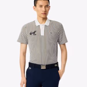 Lacoste Heat Regulating Striped Golf Polo Shirt